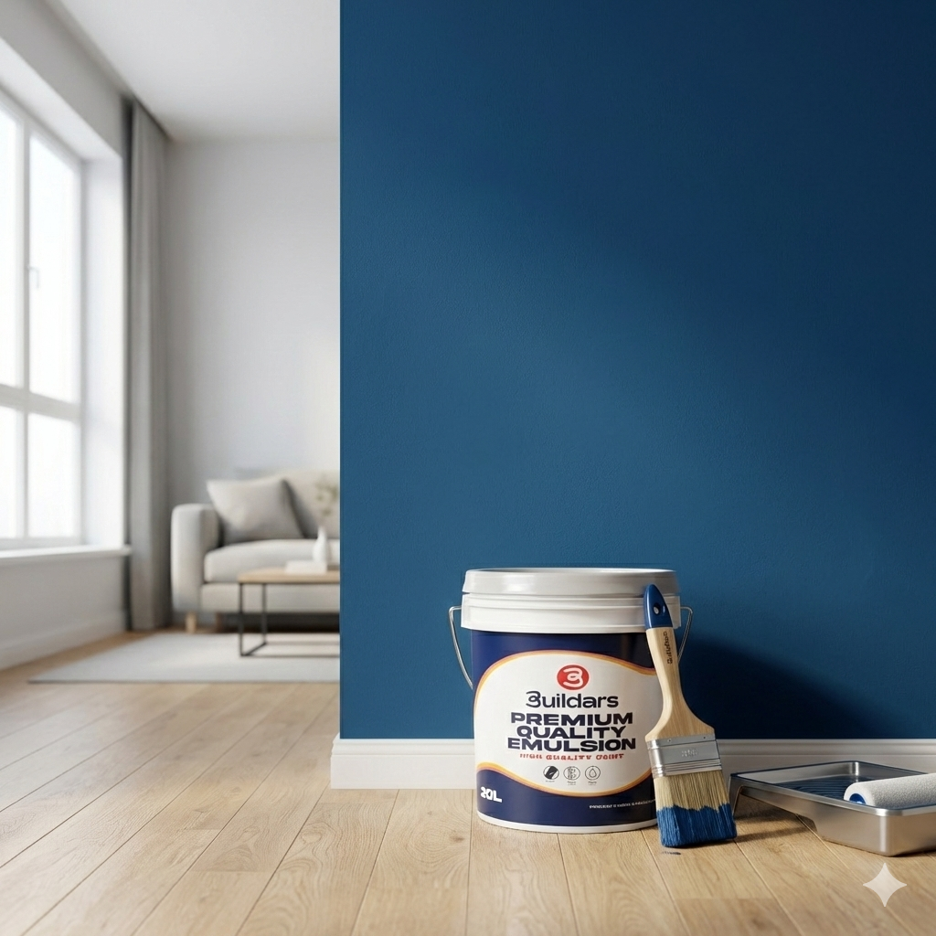 buildars paint bucket with a brush